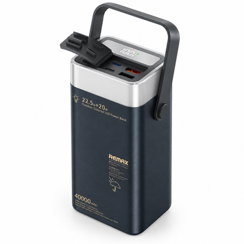 Повербанк REMAX RPP-596 40000 мА&middot;год PD 20 Вт QC 22,5 Вт з RGB підсвічуванням сірий 2681981 фото